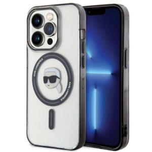 Karl Lagerfeld KLHMP15LHKHNOTK Apple iPhone 15 Pro 6.1" skaidrus kietas dėklas IML Karl`s Head MagSafe - Image 1