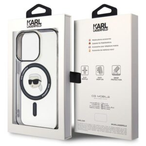 Karl Lagerfeld KLHMP15LHKHNOTK Apple iPhone 15 Pro 6.1" skaidrus kietas dėklas IML Karl`s Head MagSafe - Image 8