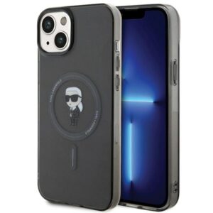 Karl Lagerfeld KLHMP15MHFCKNOK Apple iPhone 15 Plus / 14 Plus 6.7" juodos spalvos kietas dėklas IML Ikonik MagSafe - Image 1