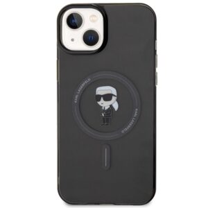 Karl Lagerfeld KLHMP15MHFCKNOK Apple iPhone 15 Plus / 14 Plus 6.7" juodos spalvos kietas dėklas IML Ikonik MagSafe - Image 3
