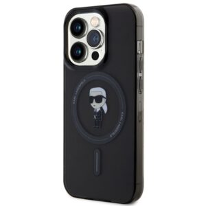 Karl Lagerfeld KLHMP15LHFCKNOK Apple iPhone 15 Pro 6.1" juodos spalvos kietas dėklas IML Ikonik MagSafe - Image 2