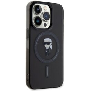 Karl Lagerfeld KLHMP15LHFCKNOK Apple iPhone 15 Pro 6.1" juodos spalvos kietas dėklas IML Ikonik MagSafe - Image 4