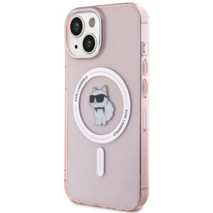 Karl Lagerfeld KLHMP15SHFCCNOP Apple iPhone 15/ 14 / 13 6.1" rožinės spalvos kietas dėklas IML Choupette MagSafe - Image 2