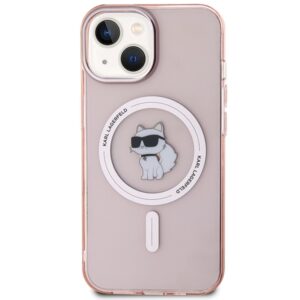 Karl Lagerfeld KLHMP15SHFCCNOP Apple iPhone 15/ 14 / 13 6.1" rožinės spalvos kietas dėklas IML Choupette MagSafe - Image 3