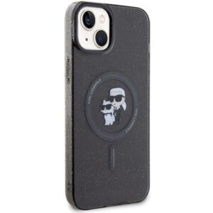 Karl Lagerfeld KLHMP15SHGKCNOK Apple iPhone 15/ 14 / 13 6.1" juodos spalvos kietas dėklas Karl&Choupette Glitter - Image 4
