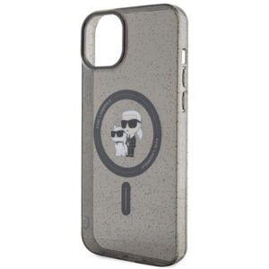 Karl Lagerfeld KLHMP15SHGKCNOK Apple iPhone 15/ 14 / 13 6.1" juodos spalvos kietas dėklas Karl&Choupette Glitter - Image 6