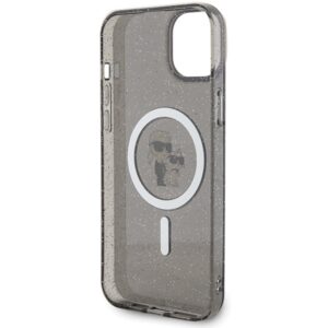 Karl Lagerfeld KLHMP15SHGKCNOK Apple iPhone 15/ 14 / 13 6.1" juodos spalvos kietas dėklas Karl&Choupette Glitter - Image 7