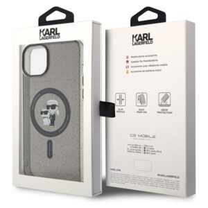 Karl Lagerfeld KLHMP15MHGKCNOK Apple iPhone 15 Plus / 14 Plus 6.7" juodos spalvos kietas dėklas Karl&Choupette Gli - Image 8