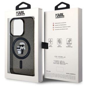 Karl Lagerfeld KLHMP15LHGKCNOK Apple iPhone 15 Pro 6.1" juodos spalvos kietas dėklas Karl&Choupette Glitter MagSaf - Image 8
