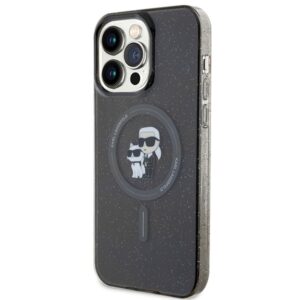 Karl Lagerfeld KLHMP15XHGKCNOK Apple iPhone 15 Pro Max 6.7" juodos spalvos kietas dėklas Karl&Choupette Glitter Ma - Image 2