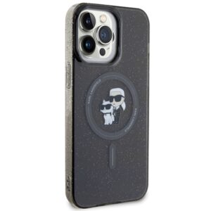 Karl Lagerfeld KLHMP15XHGKCNOK Apple iPhone 15 Pro Max 6.7" juodos spalvos kietas dėklas Karl&Choupette Glitter Ma - Image 4