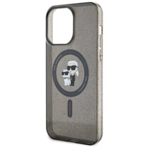 Karl Lagerfeld KLHMP15XHGKCNOK Apple iPhone 15 Pro Max 6.7" juodos spalvos kietas dėklas Karl&Choupette Glitter Ma - Image 6