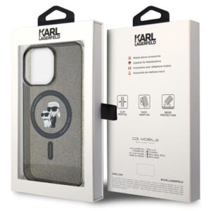 Karl Lagerfeld KLHMP15XHGKCNOK Apple iPhone 15 Pro Max 6.7" juodos spalvos kietas dėklas Karl&Choupette Glitter Ma - Image 8