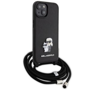 Karl Lagerfeld KLHCP15MSAKCPSK Apple iPhone 15 Plus / 14 Plus 6.7" kietas dėklas juodos spalvos Crossbody Saffiano - Image 3