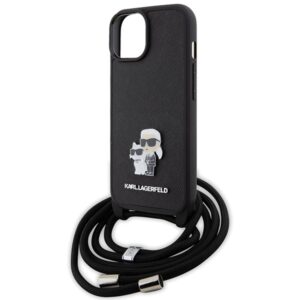 Karl Lagerfeld KLHCP15MSAKCPSK Apple iPhone 15 Plus / 14 Plus 6.7" kietas dėklas juodos spalvos Crossbody Saffiano - Image 5