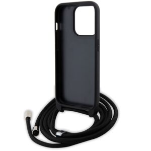 Karl Lagerfeld KLHCP15LSAKCPSK Apple iPhone 15 Pro 6.1" kietas dėklas juodos spalvos Crossbody Saffiano Metal Pin - Image 6