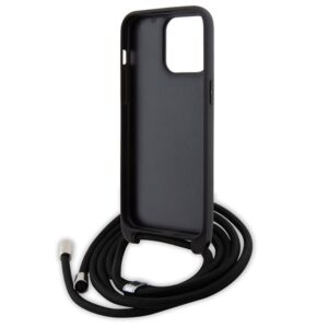 Karl Lagerfeld KLHCP15XSAKCPSK Apple iPhone 15 Pro Max 6.7" kietas dėklas juodos spalvos Crossbody Saffiano Metal - Image 6
