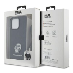 Karl Lagerfeld KLHCP15XSAKCPSK Apple iPhone 15 Pro Max 6.7" kietas dėklas juodos spalvos Crossbody Saffiano Metal - Image 7