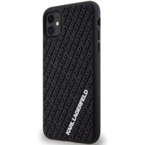 Karl Lagerfeld KLHCN613DMKRLK Apple iPhone 11/ Xr 6.1" juodos spalvos kietas dėklas 3D Rubber Multi Logo - Image 2