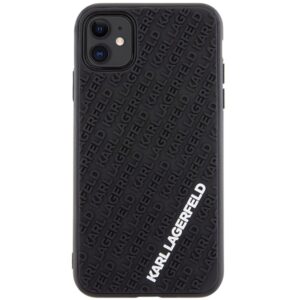 Karl Lagerfeld KLHCN613DMKRLK Apple iPhone 11/ Xr 6.1" juodos spalvos kietas dėklas 3D Rubber Multi Logo - Image 3