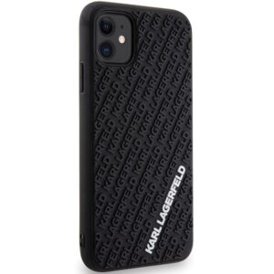 Karl Lagerfeld KLHCN613DMKRLK Apple iPhone 11/ Xr 6.1" juodos spalvos kietas dėklas 3D Rubber Multi Logo - Image 4
