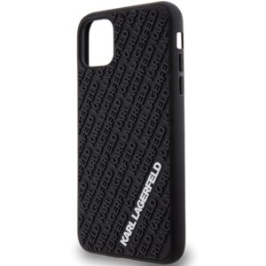Karl Lagerfeld KLHCN613DMKRLK Apple iPhone 11/ Xr 6.1" juodos spalvos kietas dėklas 3D Rubber Multi Logo - Image 6