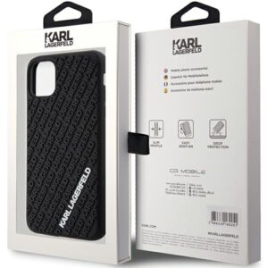Karl Lagerfeld KLHCN613DMKRLK Apple iPhone 11/ Xr 6.1" juodos spalvos kietas dėklas 3D Rubber Multi Logo - Image 8