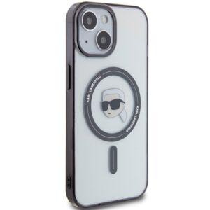 Karl Lagerfeld KLHMP15SHKHNOTK Apple iPhone 15/ 14 / 13 6.1" skaidrus kietas dėklas IML Karl`s Head MagSafe - Image 4