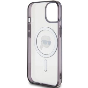 Karl Lagerfeld KLHMP15SHKHNOTK Apple iPhone 15/ 14 / 13 6.1" skaidrus kietas dėklas IML Karl`s Head MagSafe - Image 7