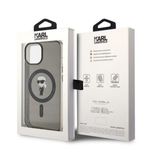 Karl Lagerfeld KLHMP15SHFCKNOK Apple iPhone 15/ 14 / 13 6.1" juodos spalvos kietas dėklas IML Ikonik MagSafe - Image 8