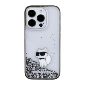 Karl Lagerfeld KLHCP15XLKCNSK Apple iPhone 15 Pro Max 6.7" skaidrus kietas dėklas Liquid Glitter Choupette - Image 3