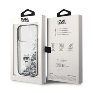 Karl Lagerfeld KLHCP15XLKCNSK Apple iPhone 15 Pro Max 6.7" skaidrus kietas dėklas Liquid Glitter Choupette - Image 8