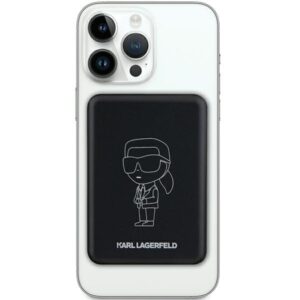 Karl Lagerfeld Powerbank Induction KLPBM5KIOTTGK 5000mAh juodos spalvos NFT Outline Ikonik MagSafe - Image 2