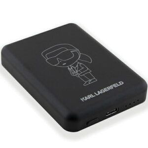 Karl Lagerfeld Powerbank Induction KLPBM5KIOTTGK 5000mAh juodos spalvos NFT Outline Ikonik MagSafe - Image 4