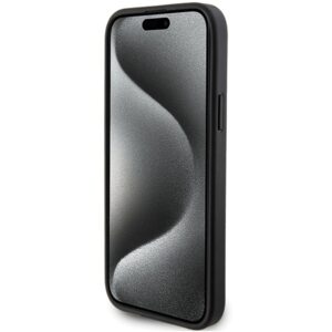Karl Lagerfeld KLHCP15SSAPKCNPK Apple iPhone 15 / 14 / 13 6.1" juodos spalvos kietas dėklas Saffiano Cardslot Karl - Image 5