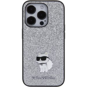 Karl Lagerfeld KLHCP15XGCNPSG Apple iPhone 15 Pro Max 6.7" silver kietas dėklas Fixed Glitter Choupette - Image 3
