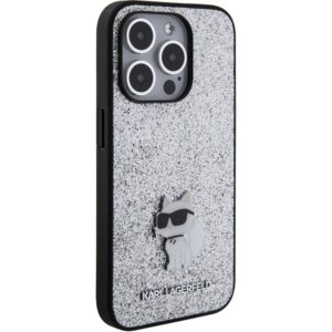 Karl Lagerfeld KLHCP15XGCNPSG Apple iPhone 15 Pro Max 6.7" silver kietas dėklas Fixed Glitter Choupette - Image 4