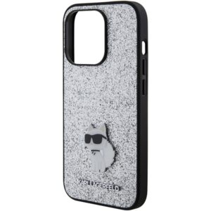 Karl Lagerfeld KLHCP15XGCNPSG Apple iPhone 15 Pro Max 6.7" silver kietas dėklas Fixed Glitter Choupette - Image 6