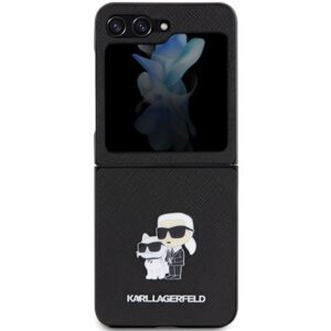 Karl Lagerfeld KLHCZF5SAKCNPK Z Flip5F731 kietas dėklas juodos spalvos Saffiano Karl&Choupette Pin - Image 2
