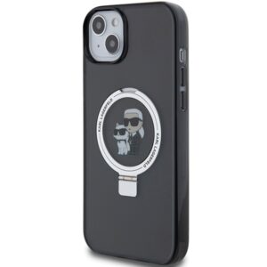 Karl Lagerfeld KLHMP15MHMRSKCK Apple iPhone 15 Plus / 14 Plus 6.7" juodos spalvos kietas dėklas Ring Stand Karl&Cho - Image 2