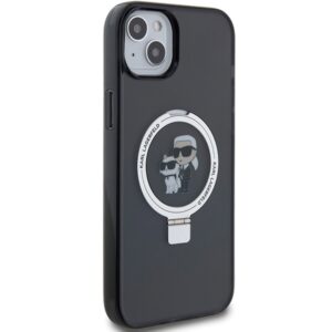 Karl Lagerfeld KLHMP15MHMRSKCK Apple iPhone 15 Plus / 14 Plus 6.7" juodos spalvos kietas dėklas Ring Stand Karl&Cho - Image 4