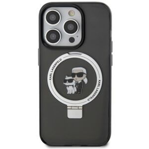 Karl Lagerfeld KLHMP15LHMRSKCK Apple iPhone 15 Pro 6.1" juodos spalvos kietas dėklas Ring Stand Karl&Choupettte Ma - Image 3