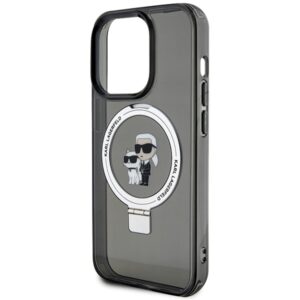 Karl Lagerfeld KLHMP15LHMRSKCK Apple iPhone 15 Pro 6.1" juodos spalvos kietas dėklas Ring Stand Karl&Choupettte Ma - Image 6