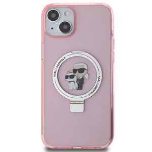 Karl Lagerfeld KLHMP15MHMRSKCP Apple iPhone 15 Plus / 14 Plus 6.7" rožinės spalvos kietas dėklas Ring Stand Karl&Cho - Image 3