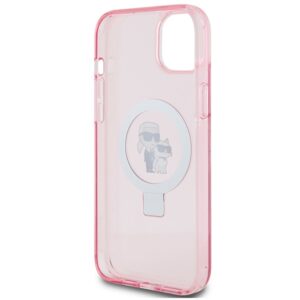 Karl Lagerfeld KLHMP15MHMRSKCP Apple iPhone 15 Plus / 14 Plus 6.7" rožinės spalvos kietas dėklas Ring Stand Karl&Cho - Image 7