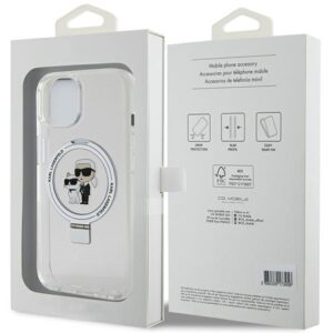 Karl Lagerfeld KLHMP15MHMRSKCH Apple iPhone 15 Plus / 14 Plus 6.7" baltos spalvos kietas dėklas Ring Stand Karl&Cho - Image 8
