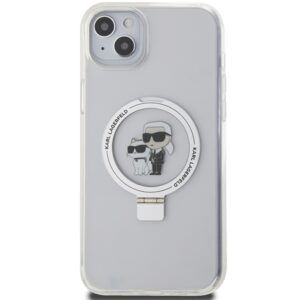Karl Lagerfeld KLHMP15MHMRSKCH Apple iPhone 15 Plus / 14 Plus 6.7" baltos spalvos kietas dėklas Ring Stand Karl&Cho - Image 3