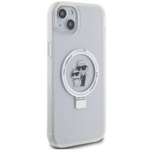Karl Lagerfeld KLHMP15MHMRSKCH Apple iPhone 15 Plus / 14 Plus 6.7" baltos spalvos kietas dėklas Ring Stand Karl&Cho - Image 4
