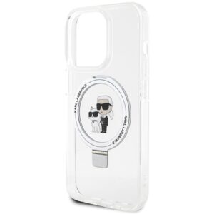Karl Lagerfeld KLHMP15XHMRSKCH Apple iPhone 15 Pro Max 6.7" baltos spalvos kietas dėklas Ring Stand Karl&Choupettte - Image 6