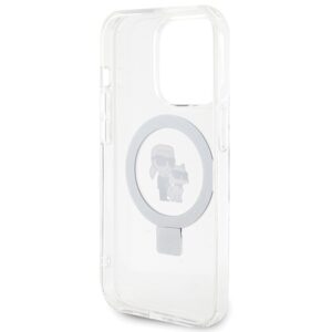 Karl Lagerfeld KLHMP15XHMRSKCH Apple iPhone 15 Pro Max 6.7" baltos spalvos kietas dėklas Ring Stand Karl&Choupettte - Image 7